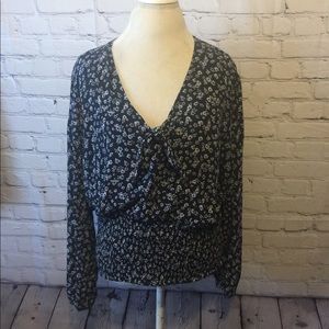 Maurice’s navy floral print top size XL